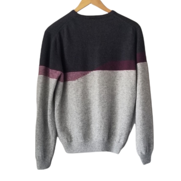 C 89MEN Cashmere Sweater Gray Stripped - Picture 2 of 9